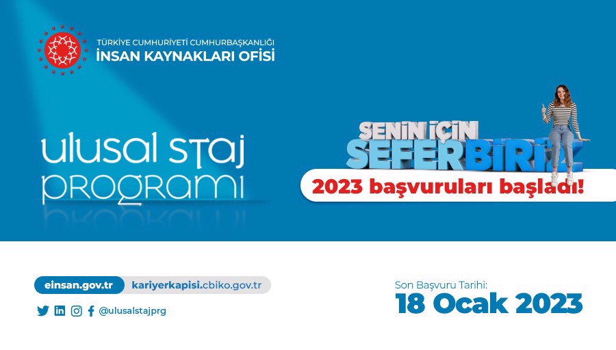 Ulusal Staj Programı Başvuruları Başladı